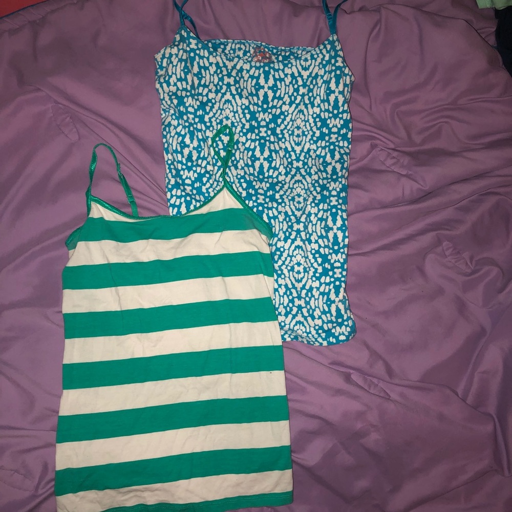 Pair of adjustable camis. Size Medium. Teal/ blue